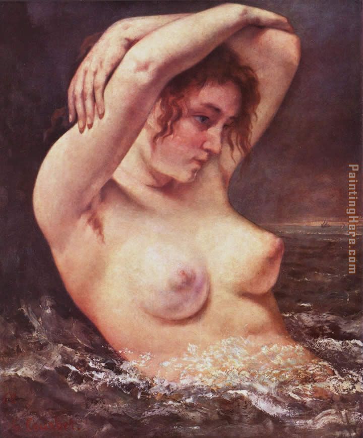 The Woman in the Waves painting - Gustave Courbet The Woman in the Waves art painting